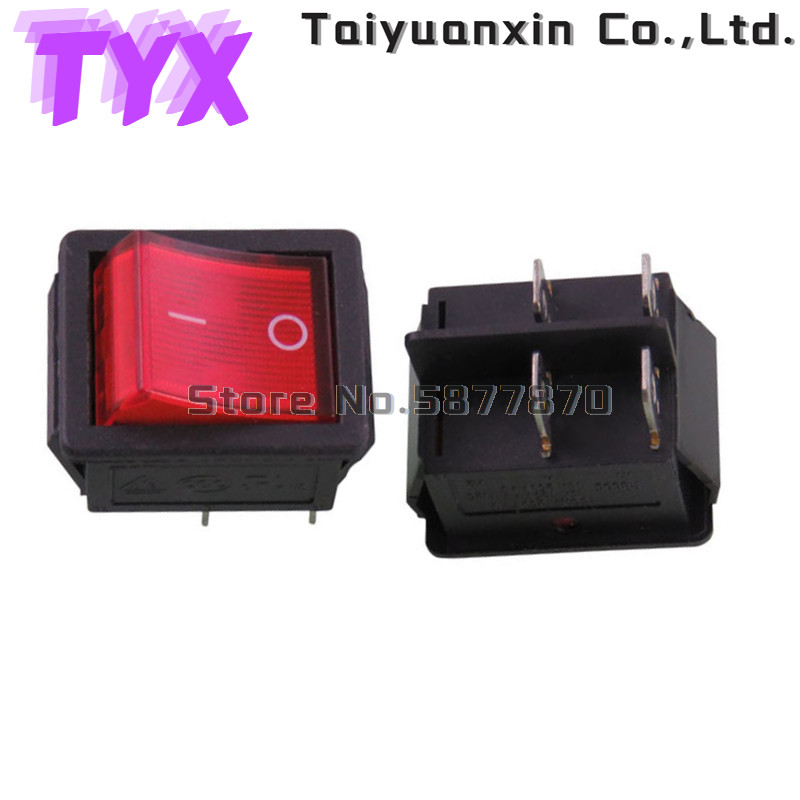 5GB KCD4 svirslēdzis Barošanas slēdzis 6kontakti 4kontakti 3pozīcija 2pozīcija ar gaismu 16A 250VAC 20A 125VAC Bultiņa ir atiestatīta