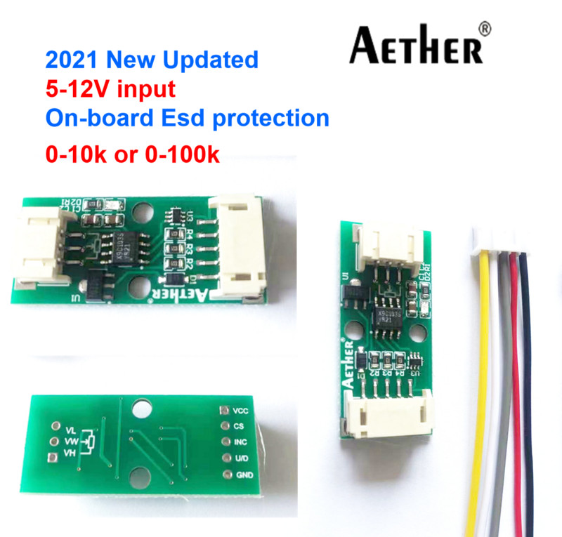 2022. gada jauns X9C103S digitālā potenciometra plates modulis DC3V-12V priekš Arduino X9C104S 10k 100k