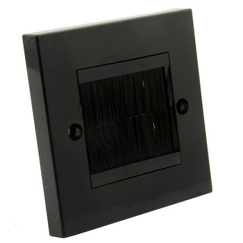 86 UK Style Low Voltage Audio Video Cable Pass Through Brush Wall plate White or Black Color