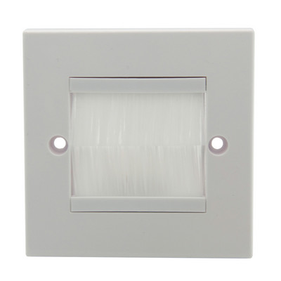 86 UK Style Low Voltage Audio Video Cable Pass Through Brush Wall plate White or Black Color