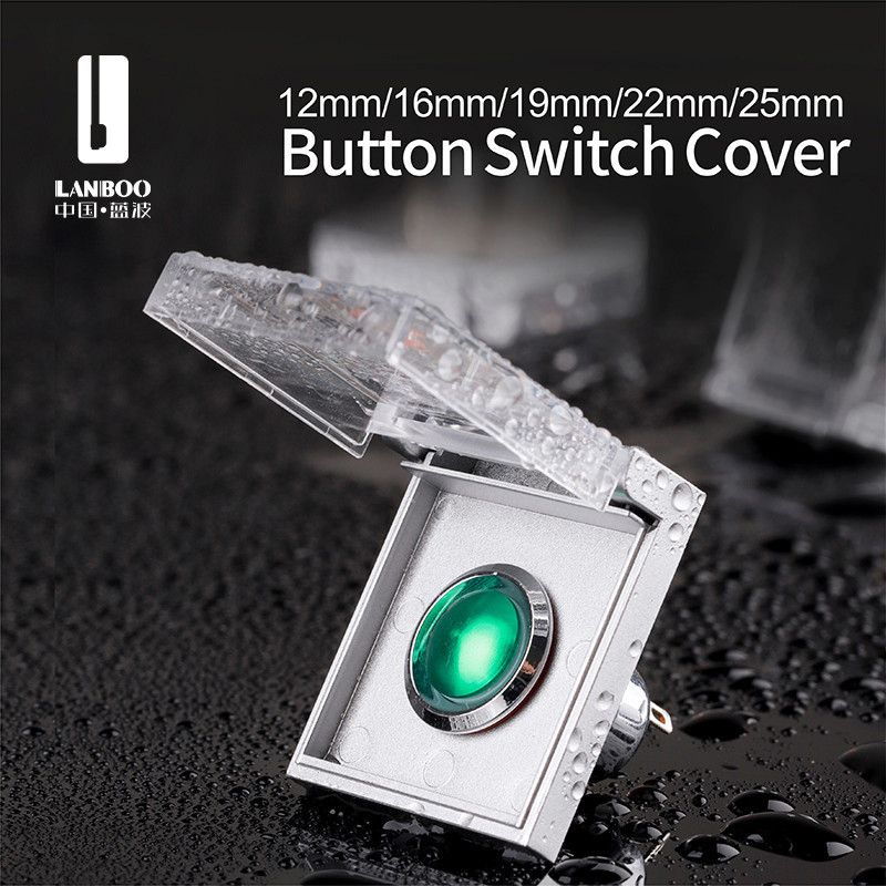 WINDOO 12mm 16mm 19mm 22mm 25mm kõrge peaga nupplüliti kaanega läbipaistev kaitsekate veekindel