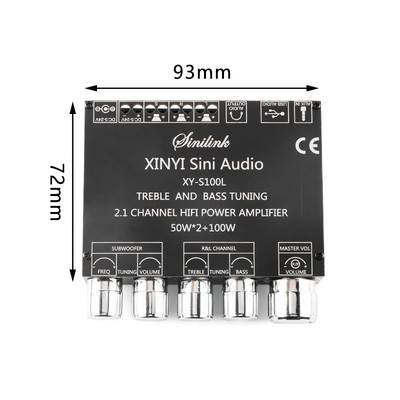 Stereo digitaalne võimsusvõimendi plaat Bluetoothiga ühilduv XY-C50L kahe kanaliga 2.0 2.1 BT5.0 võimendi moodul 100 W*2 50 W*2 Uus