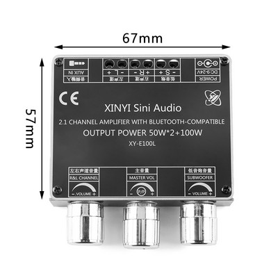 Stereo digitaalne võimsusvõimendi plaat Bluetoothiga ühilduv XY-C50L kahe kanaliga 2.0 2.1 BT5.0 võimendi moodul 100 W*2 50 W*2 Uus