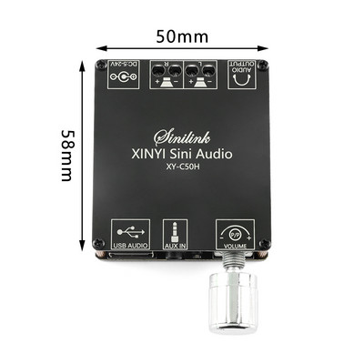 Stereo digitaalne võimsusvõimendi plaat Bluetoothiga ühilduv XY-C50L kahe kanaliga 2.0 2.1 BT5.0 võimendi moodul 100 W*2 50 W*2 Uus