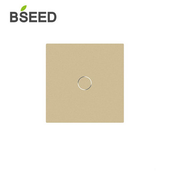 BSEED 47*47mm Διακόπτης φωτός αφής τοίχου Small Glass Panel DIY Part 1/2/3Gang New Curtain Dimmer Pattern Crystal Glass Parts