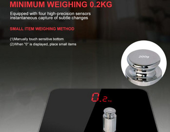 Ζυγαριά μπάνιου Accurate Smart Electronic Digital Weight Home Floor Health Balance Body Glass LED Display 180kg