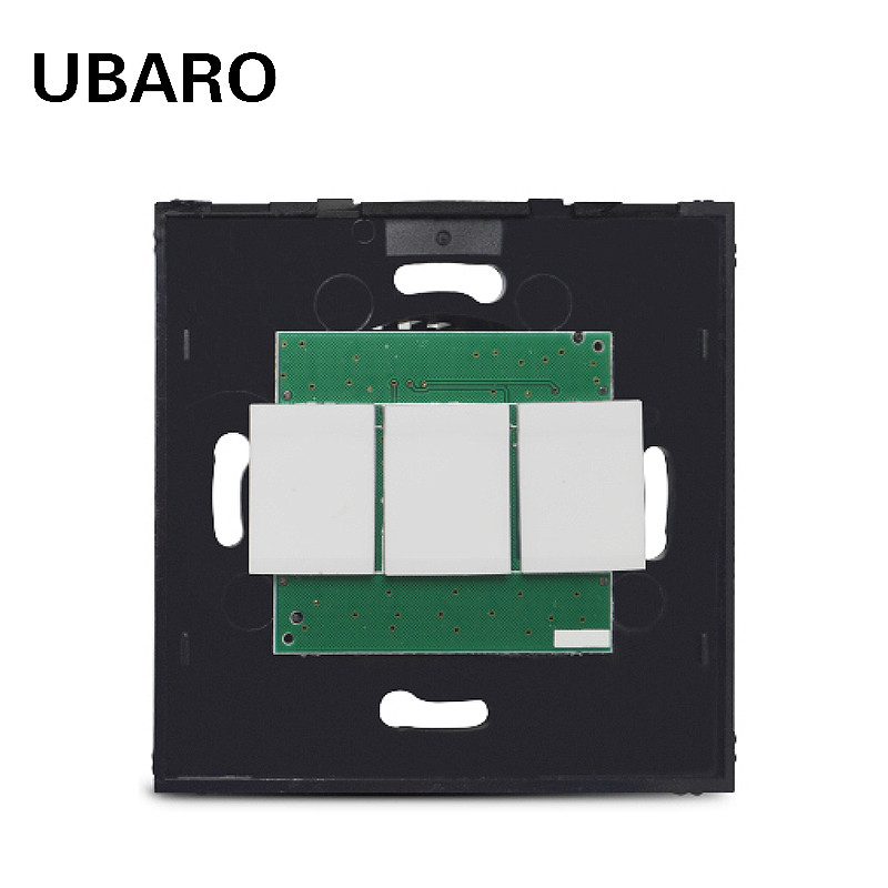UBARO EU/UK No Crystal Glass Panel Zidni prekidač na dodir Crno Bijele Boje PC Materijal Električni senzor Dio Dodaci 100-240V