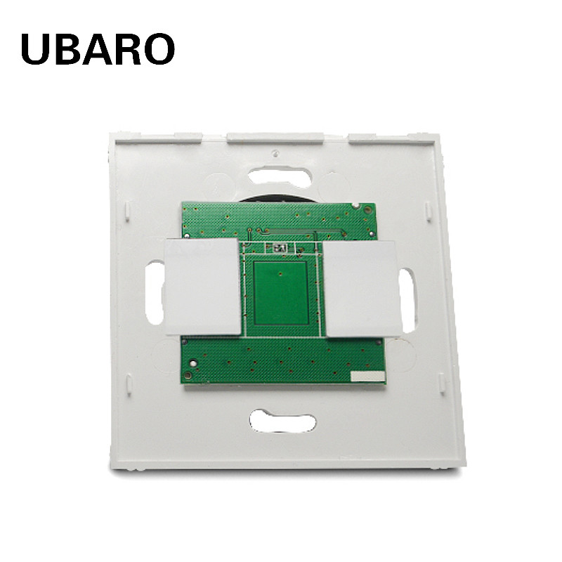 UBARO EU/UK No Crystal Glass Panel Zidni prekidač na dodir Crno Bijele Boje PC Materijal Električni senzor Dio Dodaci 100-240V