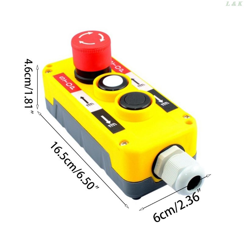 Vodootporni industrijski prekidač s gumbom za zaustavljanje u nuždi za privjesnu upravljačku stanicu električne dizalice