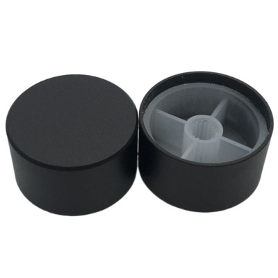 1 gab Alumīnija sakausējuma potenciometra kontroles skaļuma audio slēdža pogas vāciņš 6 mm D asij / zieds 30 x 17 mm (D*H)