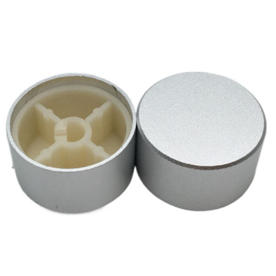 1 gab Alumīnija sakausējuma potenciometra kontroles skaļuma audio slēdža pogas vāciņš 6 mm D asij / zieds 30 x 17 mm (D*H)
