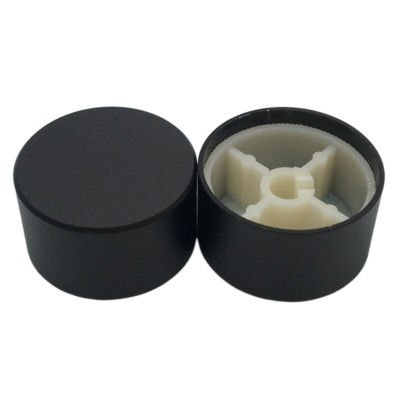 1 gab Alumīnija sakausējuma potenciometra kontroles skaļuma audio slēdža pogas vāciņš 6 mm D asij / zieds 30 x 17 mm (D*H)