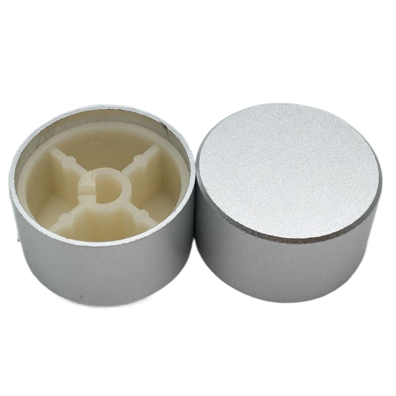 1 gab Alumīnija sakausējuma potenciometra kontroles skaļuma audio slēdža pogas vāciņš 6 mm D asij / zieds 30 x 17 mm (D*H)
