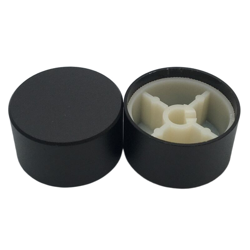 1 gab Alumīnija sakausējuma potenciometra kontroles skaļuma audio slēdža pogas vāciņš 6 mm D asij / zieds 30 x 17 mm (D*H)