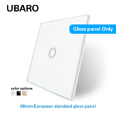 Tikai UBARO stikla panelis ar baltu melnu zelta krāsu rūdīta kristāla izstrādājumu aksesuāri 86 * 86 mm pamatne