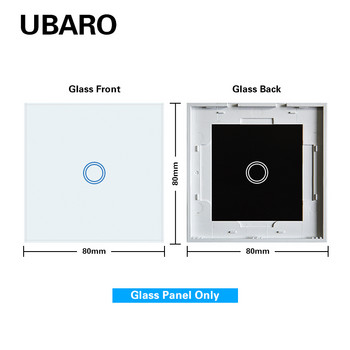 UBARO само стъклен панел с бял, черен, златист цвят, закален кристал, аксесоари, 86*86 мм основа