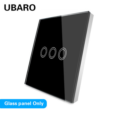 Tikai UBARO stikla panelis ar baltu melnu zelta krāsu rūdīta kristāla izstrādājumu aksesuāri 86 * 86 mm pamatne