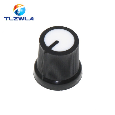 25GAB WH148 AG3 potenciometra kloķis vāciņš AG3 plastmasas rokturis diametram 6mm plūmju rokturis dzeltens oranžs zils balts sarkans *5 gab.=25