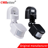 Infrasarkanais PIR kustības sensora slēdzis Kustības sensora gaismas slēdzis ar LED gaismu automātisks āra 220 V infrasarkanais detektors