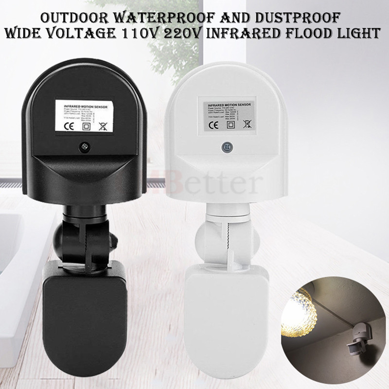 Infrasarkanais PIR kustības sensora slēdzis Kustības sensora gaismas slēdzis ar LED gaismu automātisks āra 220 V infrasarkanais detektors