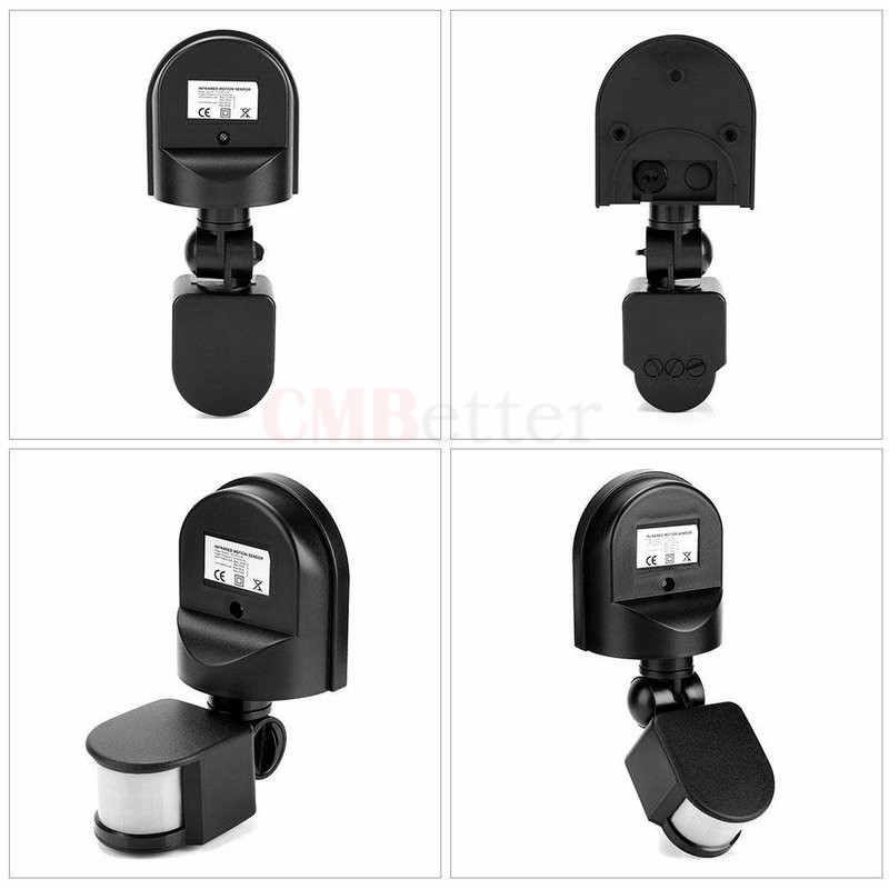 Infrasarkanais PIR kustības sensora slēdzis Kustības sensora gaismas slēdzis ar LED gaismu automātisks āra 220 V infrasarkanais detektors