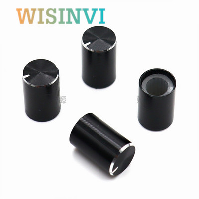 10PCS 10*15mm crna srebrna aluminijska legura tipke kapa 10mm*15mm unutarnja rupa 6MM pojačalo audio potenciometar za glasnoću DIY tipka
