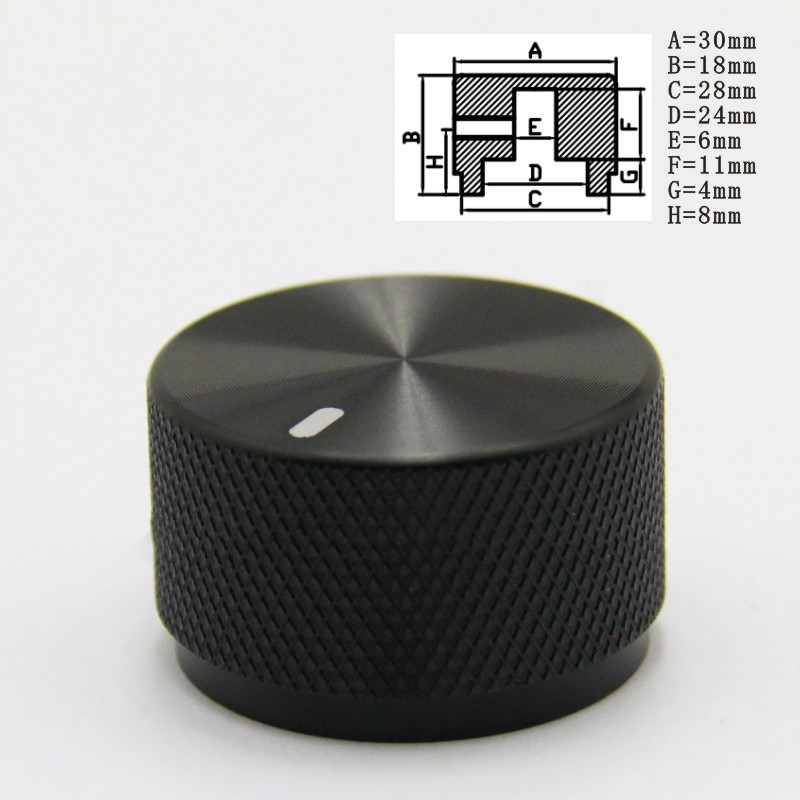 Κουμπί ελέγχου ποτενσιόμετρου από κράμα αλουμινίου 30*18*6mm Όγκος Ήχος ηλεκτρική κιθάρα μπάσο Βίδα τύπου πόμολο 30 x 18mm (dh)