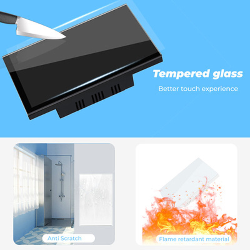 Američka standardna bijela prazna ploča s prekidačima od kaljenog kristalnog stakla s ugradbenom željeznom pločom za blokiranje bijele ploče