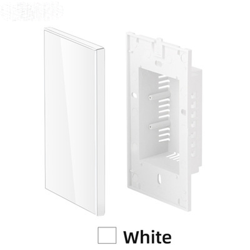 Američka standardna bijela prazna ploča s prekidačima od kaljenog kristalnog stakla s ugradbenom željeznom pločom za blokiranje bijele ploče