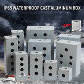 Metāla lieta alumīnija ūdensnecaurlaidīgs pogu slēdža vadības kārbas atvere 22 mm avārijas apturēšanas slēdža pogu kārba alumīnija sakausējuma 1234 caurums