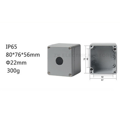 Metāla lieta alumīnija ūdensnecaurlaidīgs pogu slēdža vadības kārbas atvere 22 mm avārijas apturēšanas slēdža pogu kārba alumīnija sakausējuma 1234 caurums