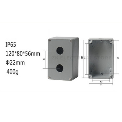 Metāla lieta alumīnija ūdensnecaurlaidīgs pogu slēdža vadības kārbas atvere 22 mm avārijas apturēšanas slēdža pogu kārba alumīnija sakausējuma 1234 caurums