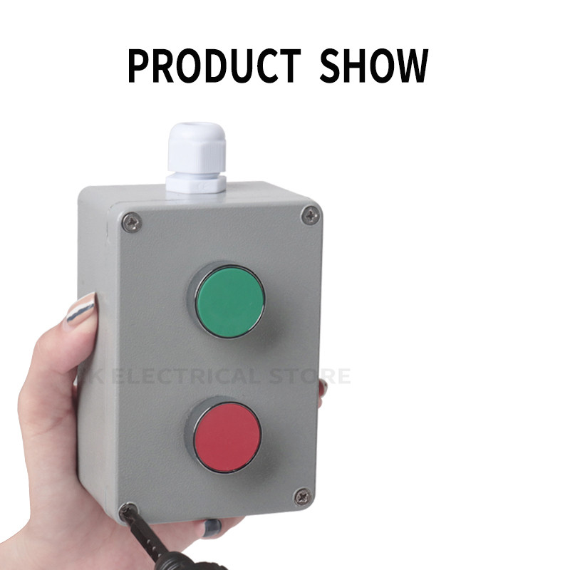 Metāla lieta alumīnija ūdensnecaurlaidīgs pogu slēdža vadības kārbas atvere 22 mm avārijas apturēšanas slēdža pogu kārba alumīnija sakausējuma 1234 caurums