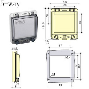 2-18 virzienu slēdža slēdža caurspīdīgs aizsargapvalks IP67 ūdensnecaurlaidīgs kastes ekranēšanas slēdža loga aizsargpārsegs