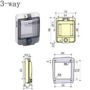 2-18 virzienu slēdža slēdža caurspīdīgs aizsargapvalks IP67 ūdensnecaurlaidīgs kastes ekranēšanas slēdža loga aizsargpārsegs