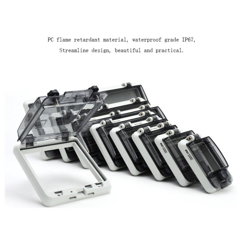 2-18 virzienu slēdža slēdža caurspīdīgs aizsargapvalks IP67 ūdensnecaurlaidīgs kastes ekranēšanas slēdža loga aizsargpārsegs