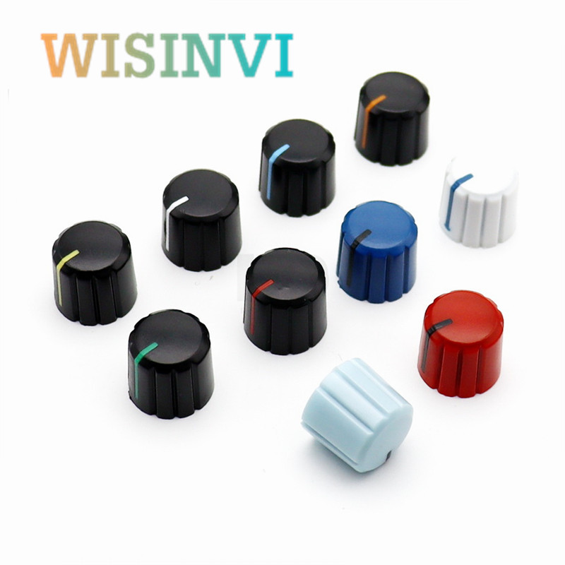 10KOM Plastična kapica gumba Promjer 15 mm Visina 13,5 mm Potenciometar Encoder gumb Unutarnja rupa u obliku cvijeta 6 mm