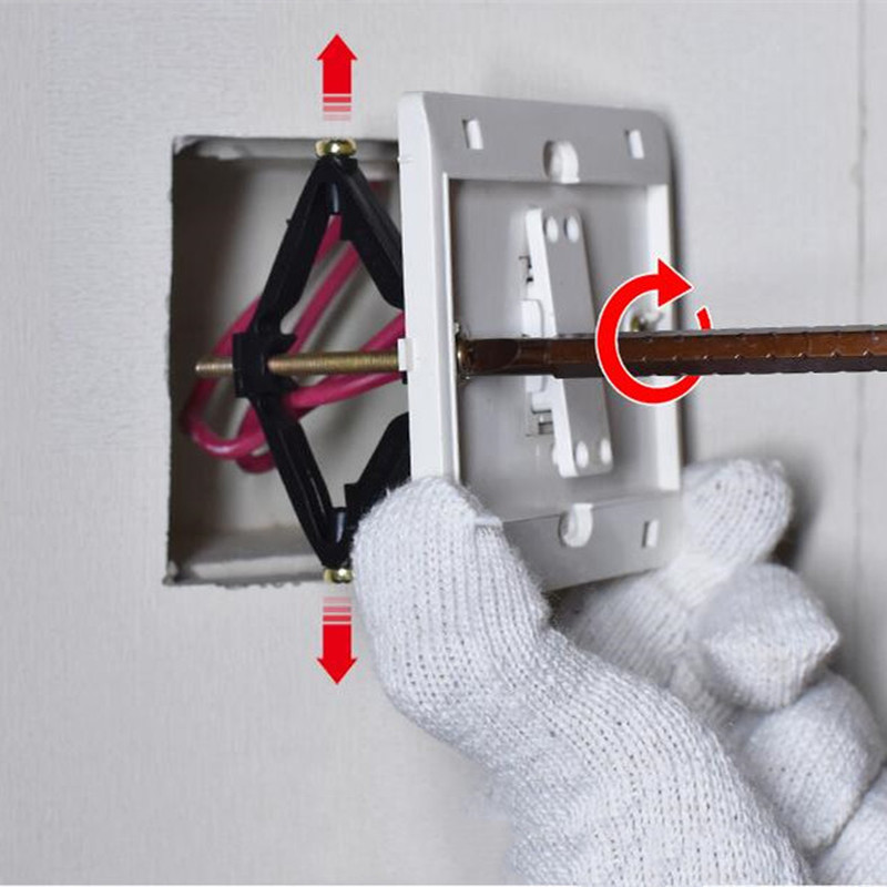 10 komplekti kuumakasseti parandaja 86 mm tüüp tume kasti seinakontakti ühenduslüli Lüliti alumine kasti tugi Fikseeritud vardaga elektritarvikud