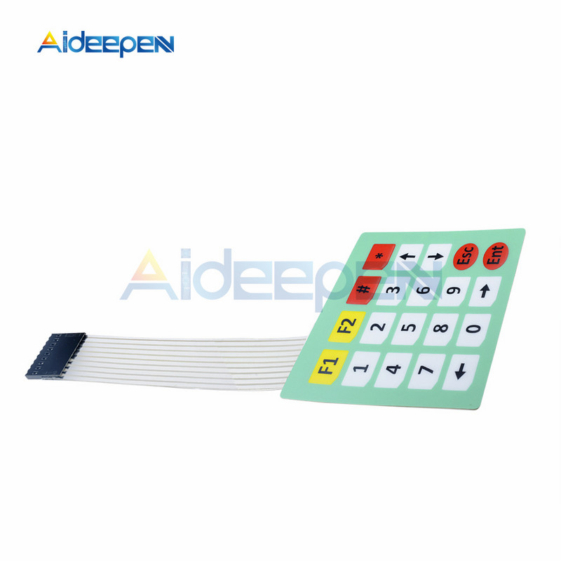 1 * 2 3 4 5 klavišų mygtukų membranos jungiklis 3 * 4 4x5 matricos masyvo klaviatūra 1x6 klaviatūra su LED valdymo skydelio kilimėliu, „pasidaryk pats“, skirtas „Arduino“