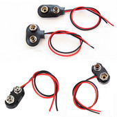 5/10/20/50 tk T-tüüpi I-tüüpi 9 V patareihoidja klõpsuga ühendusklamber koos 6,5/10/15 cm kaablijuhtme juhtmega 6F22 akupistiku pandlaga