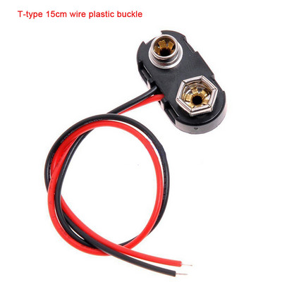 5/10/20/50 tk T-tüüpi I-tüüpi 9 V patareihoidja klõpsuga ühendusklamber koos 6,5/10/15 cm kaablijuhtme juhtmega 6F22 akupistiku pandlaga