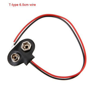 5/10/20/50 tk T-tüüpi I-tüüpi 9 V patareihoidja klõpsuga ühendusklamber koos 6,5/10/15 cm kaablijuhtme juhtmega 6F22 akupistiku pandlaga