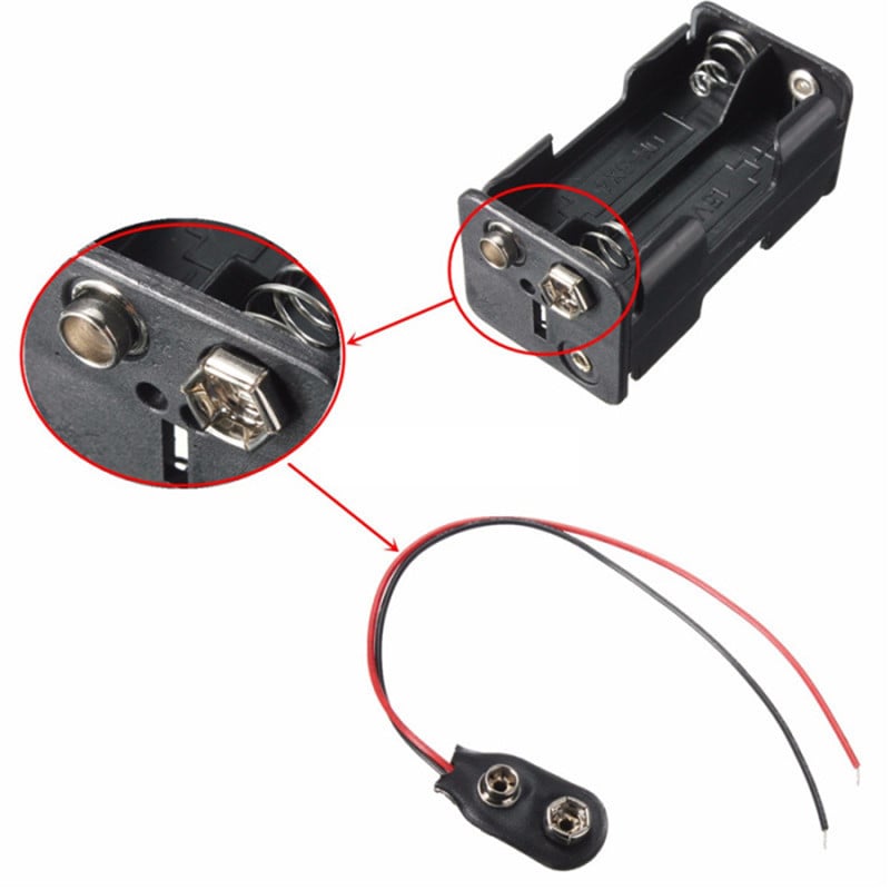 5/10/20/50 tk T-tüüpi I-tüüpi 9 V patareihoidja klõpsuga ühendusklamber koos 6,5/10/15 cm kaablijuhtme juhtmega 6F22 akupistiku pandlaga