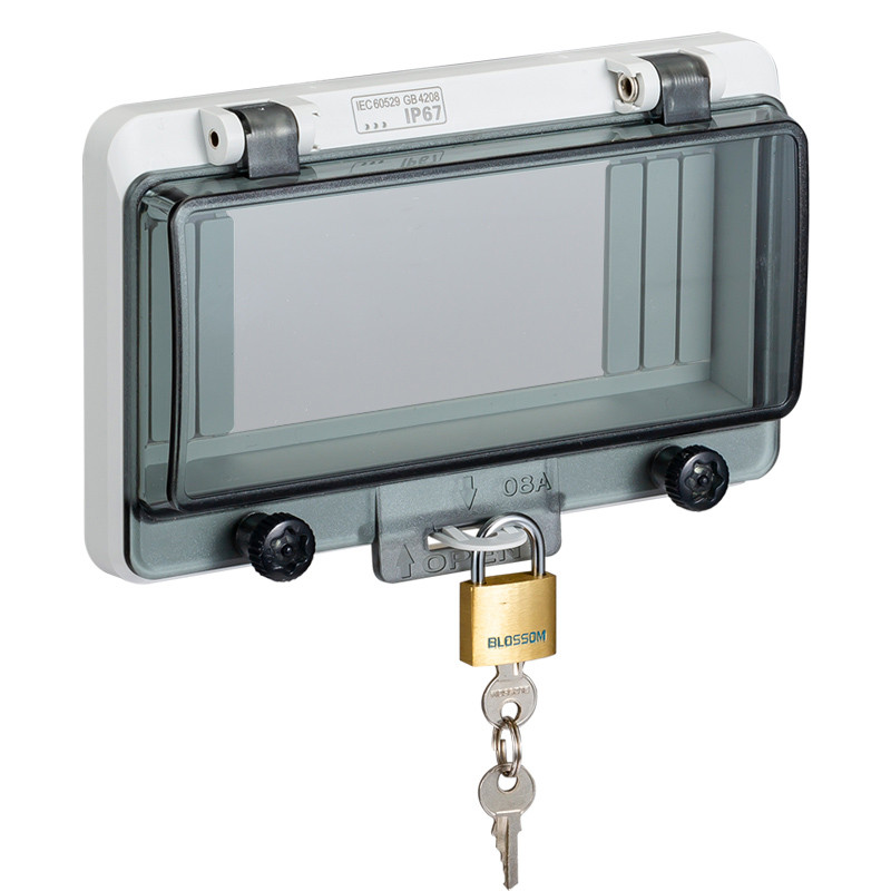 2-24 virzienu jauns caurspīdīgs aizsargloga pārsegs IP67 sadales kārbas slēdža aizsargloga pārsegu var aizslēgt