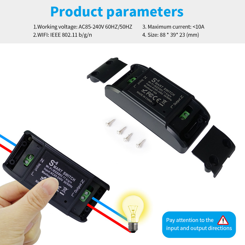 Tuya Smart Switch Wifi Breaker Moudule Home Improvement Automation 10A Relay Light Switch Modified Pcs Smart life Timing Aleax