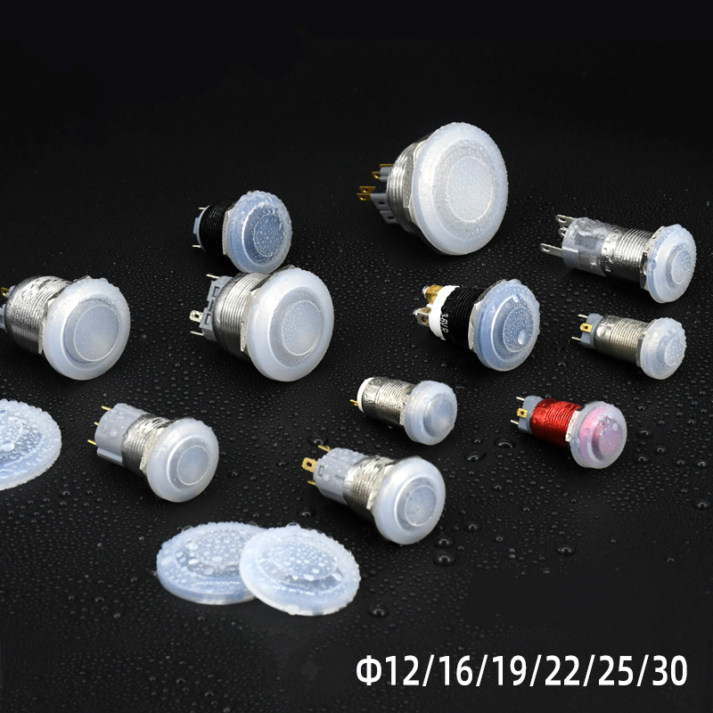 Metallist nupplüliti veekindel kork 12mm 16mm 19mm 22mm 25mm 30mm silikoonhülsi kaitsekate Tolmukindel kaitsekate