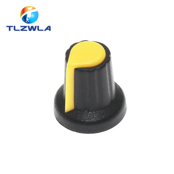 25PCS WH148 AG2 Капачка на копчето на потенциометъра AG2 Пластмасово копче за диаметър 6 mm Дръжка със слива Жълт Оранжев Син Бял Червен *5PCS=25PCS