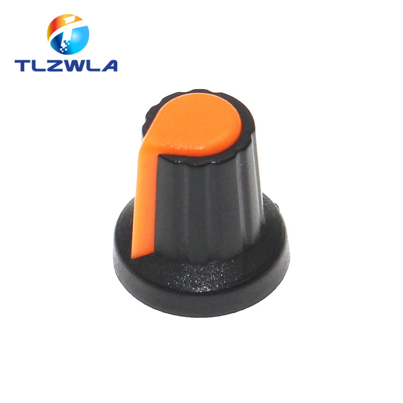 25TK WH148 AG2 Potentsiomeetri nupp kork AG2 Plastikust nupp läbimõõduga 6mm ploomi käepide Kollane oranž Sinine Valge Punane *5TK=25TK