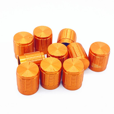 5tk 15*17mm alumiiniumsulamist potentsiomeetri nupp ploomiõite helitugevuse reguleerimise nupu kork kuldne ja hõbemust