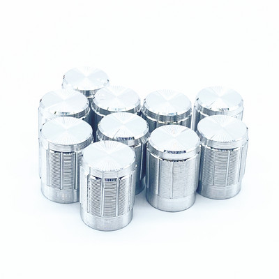 5tk 15*17mm alumiiniumsulamist potentsiomeetri nupp ploomiõite helitugevuse reguleerimise nupu kork kuldne ja hõbemust